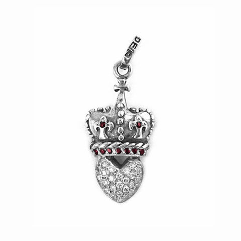 SACRED HEART PENDANT w/ PAVÉ DIAMONDS & RUBIES