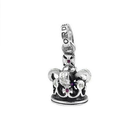 VICTORIA CROWN PENDANT w/ DIAMONDS & RUBIES