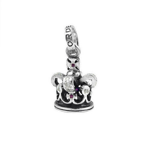 VICTORIA CROWN PENDANT w/ DIAMONDS & RUBIES