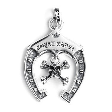 ROYAL ORDER HORSESHOE PENDANT w/ SKULL & CROSSBONES