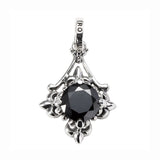 SMALL FLEUR DES LIS SOLITAIRE PENDANT w/ CZ