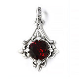 SMALL FLEUR DE LIS SOLITAIRE PENDANT w/ CZ