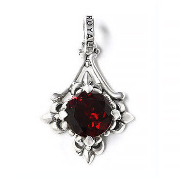 SMALL FLEUR DE LIS SOLITAIRE PENDANT w/ CZ