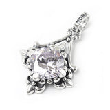 SMALL FLEUR DE LIS SOLITAIRE PENDANT w/ CZ