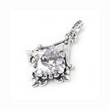 SMALL FLEUR DES LIS SOLITAIRE PENDANT w/ CZ