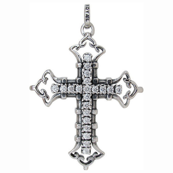LARGE CONSORT CROSS PENDANT w/ CZ
