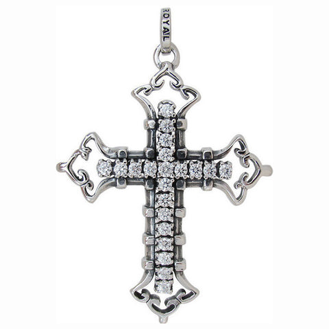 LARGE CONSORT CROSS PENDANT w/ CZ