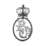 RO MONOGRAM PENDANT w/ PAVÉ DIAMONDS
