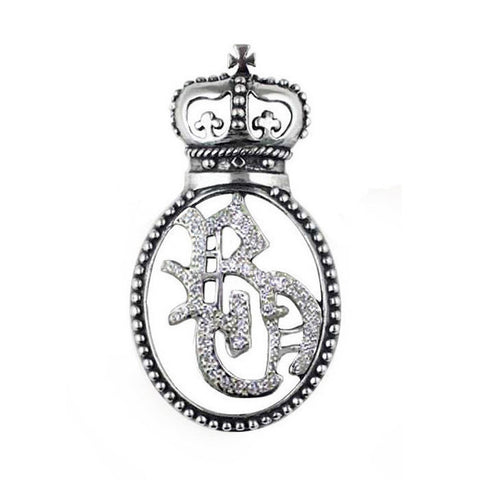 RO MONOGRAM PENDANT w/ PAVÉ DIAMONDS