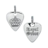 SMOOTH GUITAR PICK PENDANT w/ CROWN