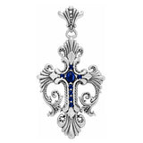 LOUISIANA CROSS PENDANT w/ ONYX or CABOCHON CRYSTAL