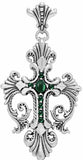 LOUISIANA CROSS PENDANT w/ ONYX or CABOCHON CRYSTAL