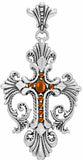 LOUISIANA CROSS PENDANT w/ ONYX or CABOCHON CRYSTAL