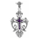 LOUISIANA CROSS PENDANT w/ ONYX or CABOCHON CRYSTAL