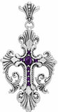 LOUISIANA CROSS PENDANT w/ ONYX or CABOCHON CRYSTAL