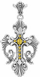 LOUISIANA CROSS PENDANT w/ ONYX or CABOCHON CRYSTAL