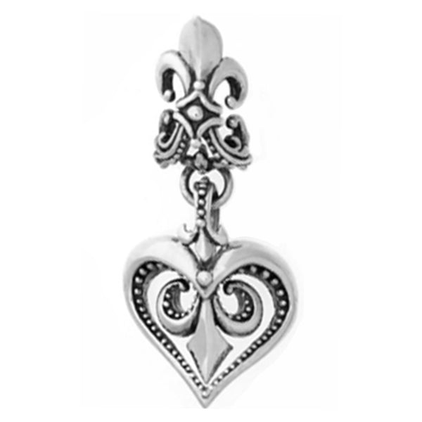 ST. FRANCIS HEART PENDANT w/ FLEUR DES LIS JUMPRING