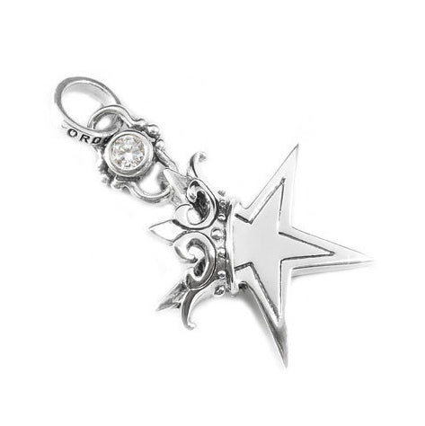 STAR PENDANT w/ CROWN & CZ JUMP RING