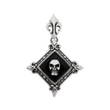 FLEUR-DE-LYS FRAMED ONYX PENDANT w/ EMBLEM