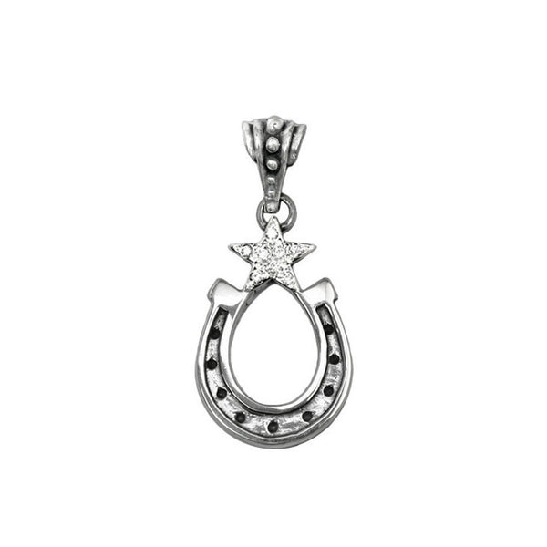LUCKY STAR HORSESHOE PENDANT w/ PAVÉ DIAMOND STAR