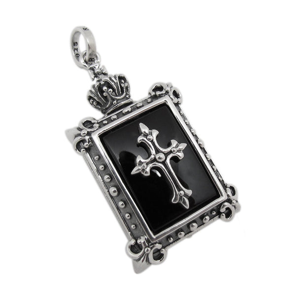 PICTURE FRAME LOCKET w/ CROSS PENDANT