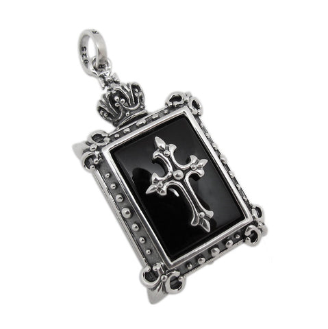 PICTURE FRAME LOCKET w/ CROSS PENDANT