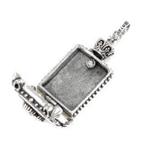 PICTURE FRAME LOCKET w/ CROSS PENDANT
