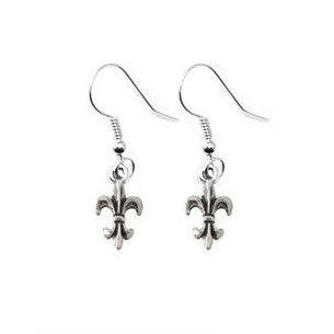 TINY FLEUR-DE-LYS EARRINGS ON HOOK