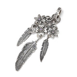 CACTUS BLOSSOM PENDANT w/ CZ & FEATHERS