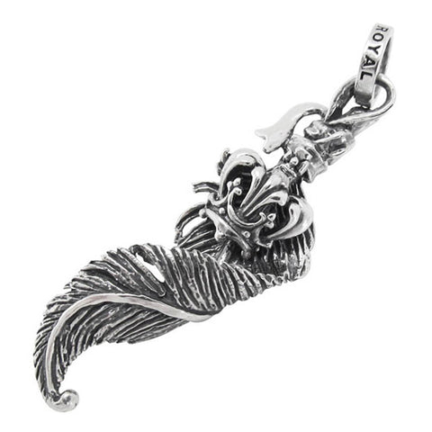 TWISTED FEATHER PENDANT w/ CROWN