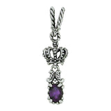 SMALL ANTOINETTE CROWN PENDANT w/ OVAL CZ