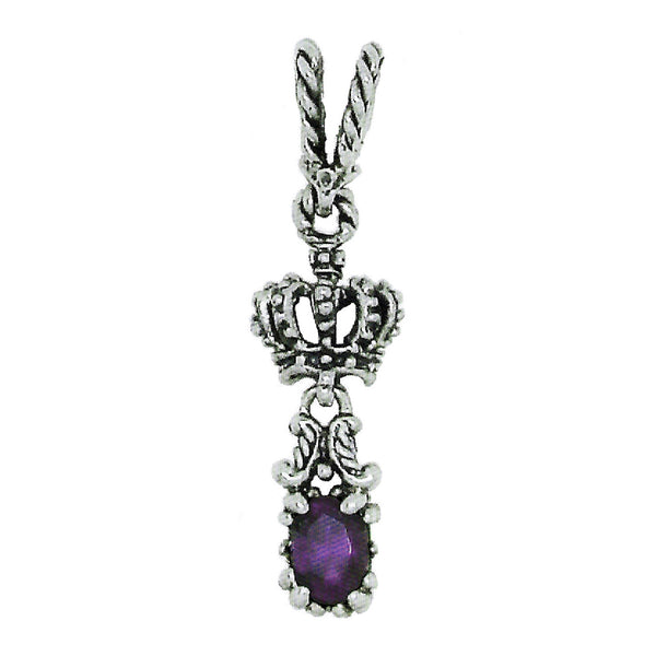 SMALL ANTOINETTE CROWN PENDANT w/ OVAL CZ