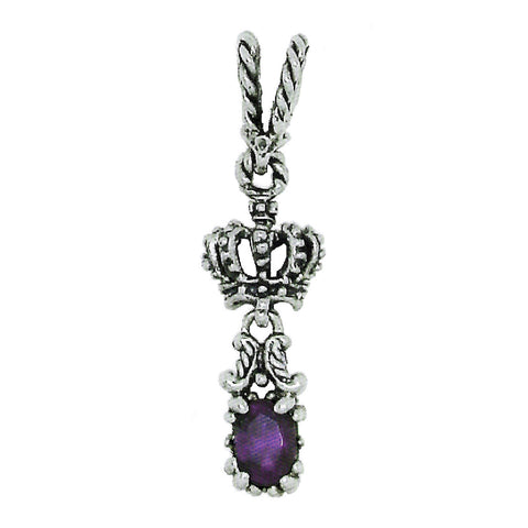 SMALL ANTOINETTE CROWN PENDANT w/ OVAL CZ