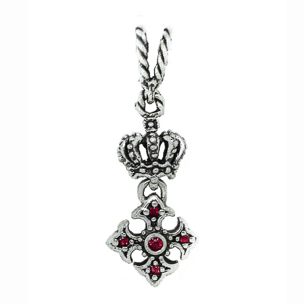 SMALL ANTOINETTE FLEUR DES LIS CROSS PENDANT w/ CZs