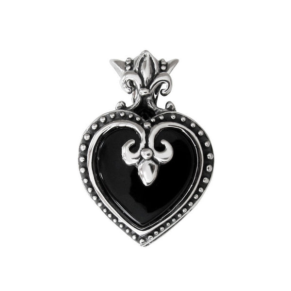 MAGESTIQUE HEART LOCKET PENDANT w/ ONYX