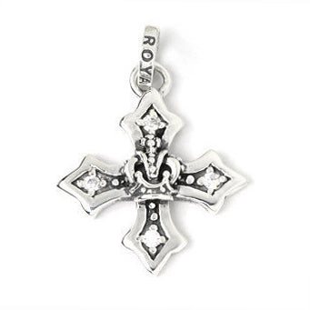 MEDIUM HARMONY CROSS PENDANT w/ CROWN & CZS
