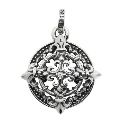 FLEUR DES LIS CROSS MEDALLION PENDANT