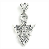 TRAPEZE CROSS PENDANT w/ CZ