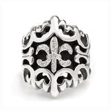 BIG FLEUR DE LIS RING w/ PAVÉ DIAMONDS