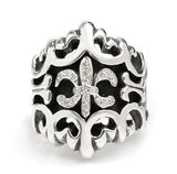 BIG FLEUR DE LIS RING w/ PAVÉ DIAMONDS