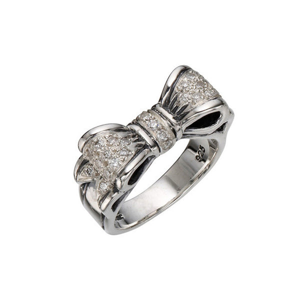 BOW RING w/ PAVÉ CZ or DIAMOND