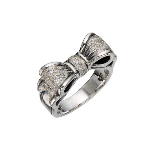 BOW RING w/ PAVÉ CZ or DIAMOND