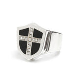 MONTANA ICE SHIELD RING w/ SEMIPRECIOUS STONE & WHITE DIAMONDS