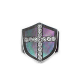 MONTANA ICE SHIELD RING w/ SEMIPRECIOUS STONE & WHITE DIAMONDS