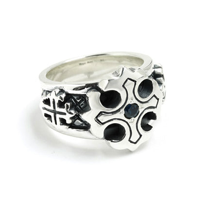 TRIPLE CROSS RING w/ ONE CZ