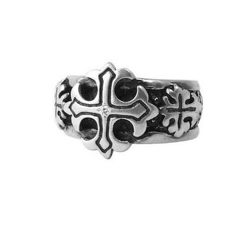 TRIPLE CROSS RING w/ ONE CZ