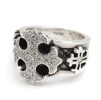 TRIPLE CROSS RING w/ PAVÉ DIAMONDS & PRECIOUS STONE COMBINATION