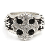 TRIPLE CROSS RING w/ PAVÉ DIAMONDS & PRECIOUS STONE COMBINATION