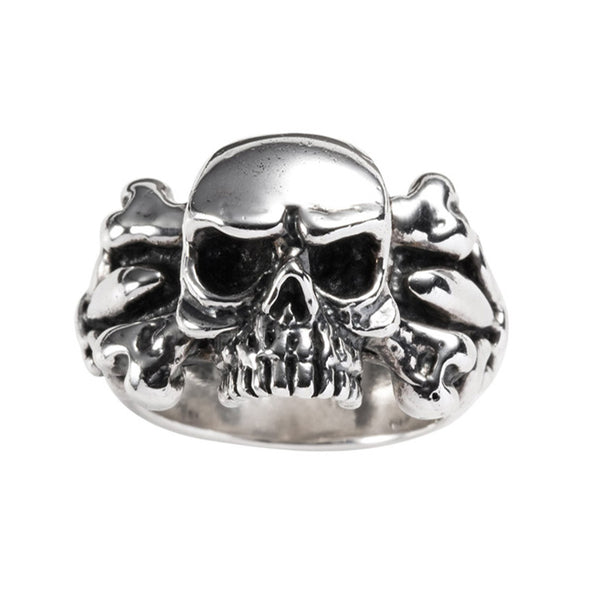FLEUR DE LIS SKULL RING