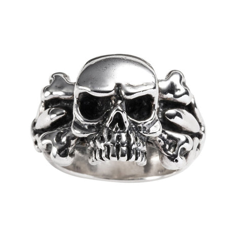 FLEUR DE LIS SKULL RING